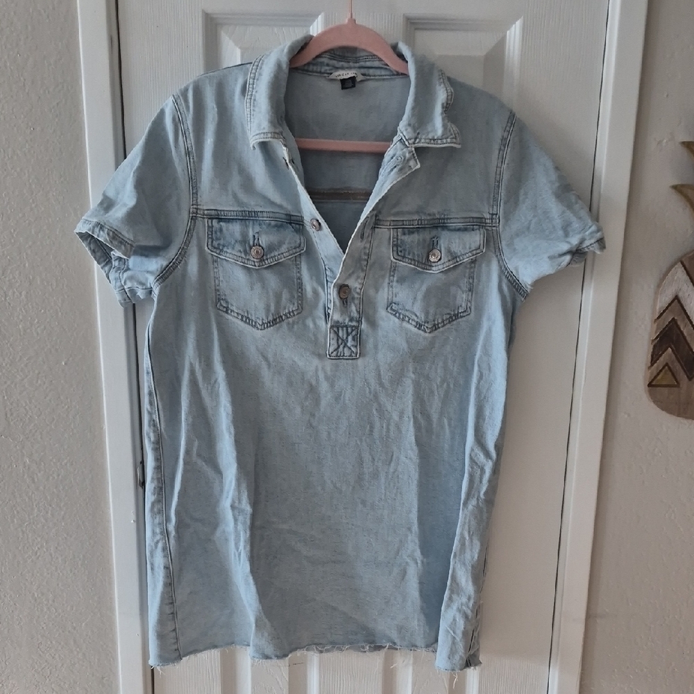 American Eagle Outfitters Light Blue Denim Mini Dress